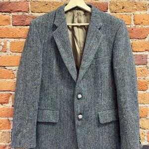 Vintage 100% Harris Wool Herringbone Blazer size 36L